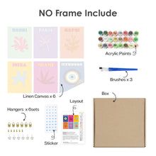 Cargar imagen en el visor de la galería, Mini Pintar por números 15x20cm (6 piezas) - Paraíso Costero: Playa Moderna