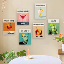 Cargar imagen en el visor de la galería, Mini Pintar por números 15x20cm (6 piezas) - Serie Arte Mixología de Bar Moderno 1