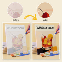 Cargar imagen en el visor de la galería, Mini Pintar por números 15x20cm (6 piezas) - Serie Arte Mixología de Bar Moderno 2