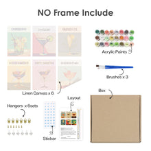 Cargar imagen en el visor de la galería, Mini Pintar por números 15x20cm (6 piezas) - Serie Arte Mixología de Bar Moderno 5