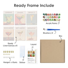 Cargar imagen en el visor de la galería, Mini Pintar por números 15x20cm (6 piezas) - Serie Arte Mixología de Bar Moderno 5