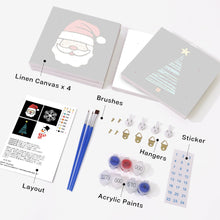 Cargar imagen en el visor de la galería, Mini Pintar por números 15x15cm (4 piezas) - Iconos Clásicos de Navidad 1