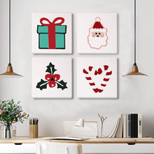 Cargar imagen en el visor de la galería, Mini Pintar por números 15x15cm (4 piezas) - Iconos Clásicos de Navidad 2