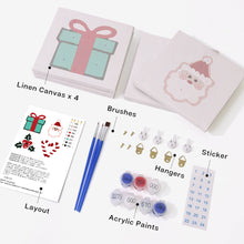 Cargar imagen en el visor de la galería, Mini Pintar por números 15x15cm (4 piezas) - Iconos Clásicos de Navidad 2