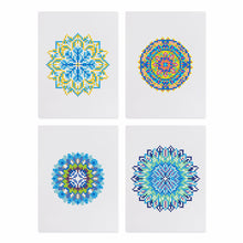 Cargar imagen en el visor de la galería, Mini Diamond Painting 15x20cm (4 piezas) - Mandalas de Cristal en Azul