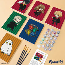 Cargar imagen en el visor de la galería, Mini Pintar por números 15x20cm (6 piezas) - Personajes de Harry Potter