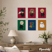 Cargar imagen en el visor de la galería, Mini Pintar por números 15x20cm (6 piezas) - Personajes de Harry Potter