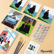 Cargar imagen en el visor de la galería, Mini Pintar por números 15x20cm (6 piezas) - Harry Potter de camino a Hogwarts