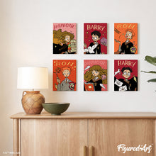Cargar imagen en el visor de la galería, Mini Pintar por números 15x20cm (6 piezas) - Harry Potter - Academia de Magia