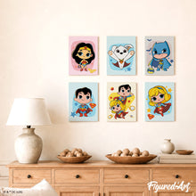 Cargar imagen en el visor de la galería, Mini Serie Pintar por números 15x20cm (6 piezas) - Pequeños Superhéroes DC