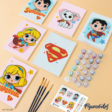 Cargar imagen en el visor de la galería, Mini Serie Pintar por números 15x20cm (6 piezas) - Superman y Supergirl