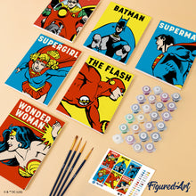 Cargar imagen en el visor de la galería, Mini Serie Pintar por números 15x20cm (6 piezas) - Los Héroes del Universo DC