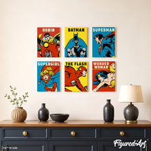 Cargar imagen en el visor de la galería, Mini Serie Pintar por números 15x20cm (6 piezas) - Los Héroes del Universo DC