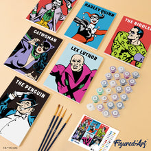 Cargar imagen en el visor de la galería, Mini Serie Pintar por números 15x20cm (6 piezas) - Los Villanos del Universo DC