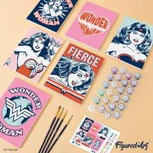 Cargar imagen en el visor de la galería, Mini Serie Pintar por números 15x20cm (6 piezas) - La Intrépida Wonder Woman