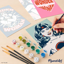 Cargar imagen en el visor de la galería, Mini Serie Pintar por números 15x20cm (6 piezas) - La Intrépida Wonder Woman