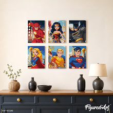 Cargar imagen en el visor de la galería, Mini Serie Pintar por números 15x20cm (6 piezas) - Los Héroes de la Justice League