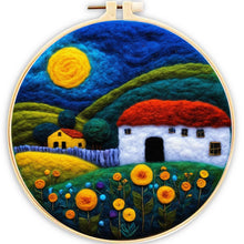 Cargar imagen en el visor de la galería, Kit de needle felting - Casas en un campo
