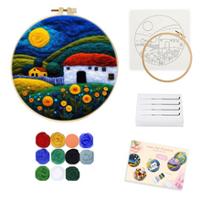 Cargar imagen en el visor de la galería, Kit de needle felting - Casas en un campo