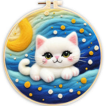 Cargar imagen en el visor de la galería, Kit de needle felting - Gato en un mar de estrellas