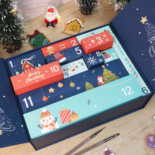 Cargar imagen en el visor de la galería, Pintura por números Calendario de Adviento 2025 - Feliz Navidad (Azul - 12 cajas)
