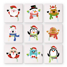 Cargar imagen en el visor de la galería, Mini Pintar por números 15x15cm (9 piezas) - Personajes Lindos de Navidad