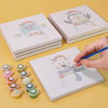 Cargar imagen en el visor de la galería, Mini Pintar por números 15x15cm (9 piezas) - Personajes Lindos de Navidad