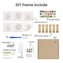 Cargar imagen en el visor de la galería, Mini Pintar por números 15x15cm (6 piezas) - Serie Logo de Fútbol