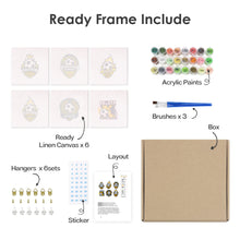 Cargar imagen en el visor de la galería, Mini Pintar por números 15x15cm (6 piezas) - Serie Logo de Fútbol