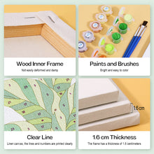 Cargar imagen en el visor de la galería, Mini Pintar por números 15x15cm (9 piezas) - Arte Vegetal Moderno