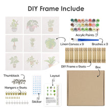 Cargar imagen en el visor de la galería, Mini Pintar por números 15x15cm (9 piezas) - Arte Vegetal Moderno