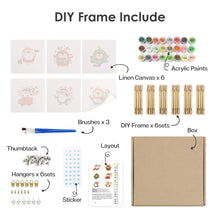 Cargar imagen en el visor de la galería, Mini Pintar por números 15x15cm (6 piezas) - Pingüino de Invierno de Navidad