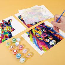 Cargar imagen en el visor de la galería, Mini Pintar por números 15x20cm (6 piezas) - Animales Abstractos Coloridos