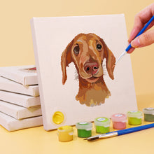 Cargar imagen en el visor de la galería, Mini Pintar por números 15x15cm (6 piezas) - Perros Lindos