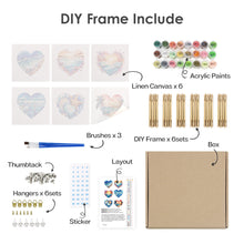 Cargar imagen en el visor de la galería, Mini Pintar por números 15x15cm (6 piezas) - Escenas de Playa Románticas