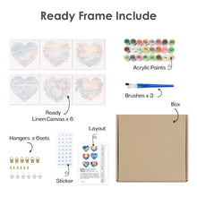 Cargar imagen en el visor de la galería, Mini Pintar por números 15x15cm (6 piezas) - Escenas de Playa Románticas