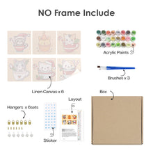 Cargar imagen en el visor de la galería, Mini Pintar por números 15x15cm (6 piezas) - Gatos de Navidad en Tazas