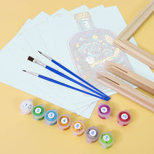 Cargar imagen en el visor de la galería, Mini Pintar por números 15x20cm (6 piezas) - Serie Botellas de Vidrio Mágicas