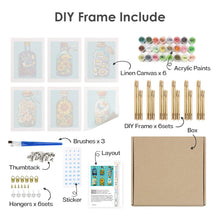 Cargar imagen en el visor de la galería, Mini Pintar por números 15x20cm (6 piezas) - Serie Botellas de Vidrio Mágicas