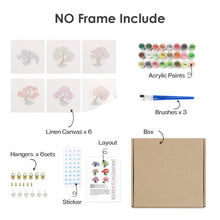 Cargar imagen en el visor de la galería, Mini Pintar por números 15x15cm (6 piezas) - Bonsái Estacional