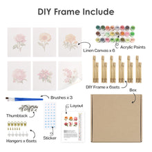 Cargar imagen en el visor de la galería, Mini Pintar por números 15x20cm (6 piezas) - Jardín Botánico Primaveral