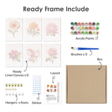 Cargar imagen en el visor de la galería, Mini Pintar por números 15x20cm (6 piezas) - Jardín Botánico Primaveral