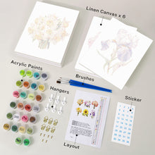 Cargar imagen en el visor de la galería, Mini Pintar por números 15x20cm (6 piezas) - Viaje Floral