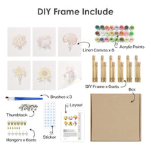 Cargar imagen en el visor de la galería, Mini Pintar por números 15x20cm (6 piezas) - Viaje Floral