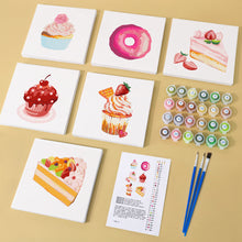 Cargar imagen en el visor de la galería, Mini Pintar por números 15x15cm (6 piezas) - Serie Postres Dulces 2