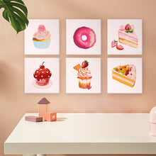 Cargar imagen en el visor de la galería, Mini Pintar por números 15x15cm (6 piezas) - Serie Postres Dulces 2