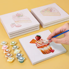 Cargar imagen en el visor de la galería, Mini Pintar por números 15x15cm (6 piezas) - Serie Postres Dulces 2