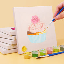 Cargar imagen en el visor de la galería, Mini Pintar por números 15x15cm (6 piezas) - Serie Postres Dulces 2