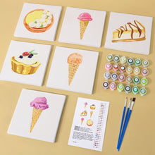 Cargar imagen en el visor de la galería, Mini Pintar por números 15x15cm (6 piezas) - Serie Postres Dulces 3