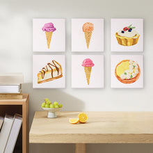 Cargar imagen en el visor de la galería, Mini Pintar por números 15x15cm (6 piezas) - Serie Postres Dulces 3